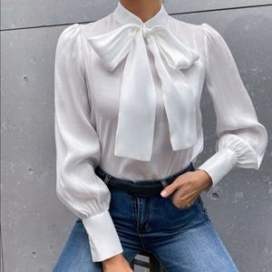SHEIN blouse size 8/10, white with some shine to it